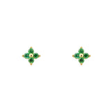 Emerald Floe CZ Gold Stud Earring