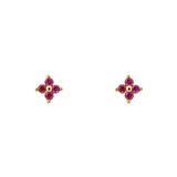 Pink Floe CZr Gold Stud Earring