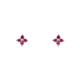 Pink Floe CZ Silver Stud Earring