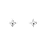 Floe CZ Silver Stud Earrings