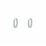 Kylie Turquoise Silver Huggies