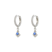 Milan Opal Silver Dangle Hoop