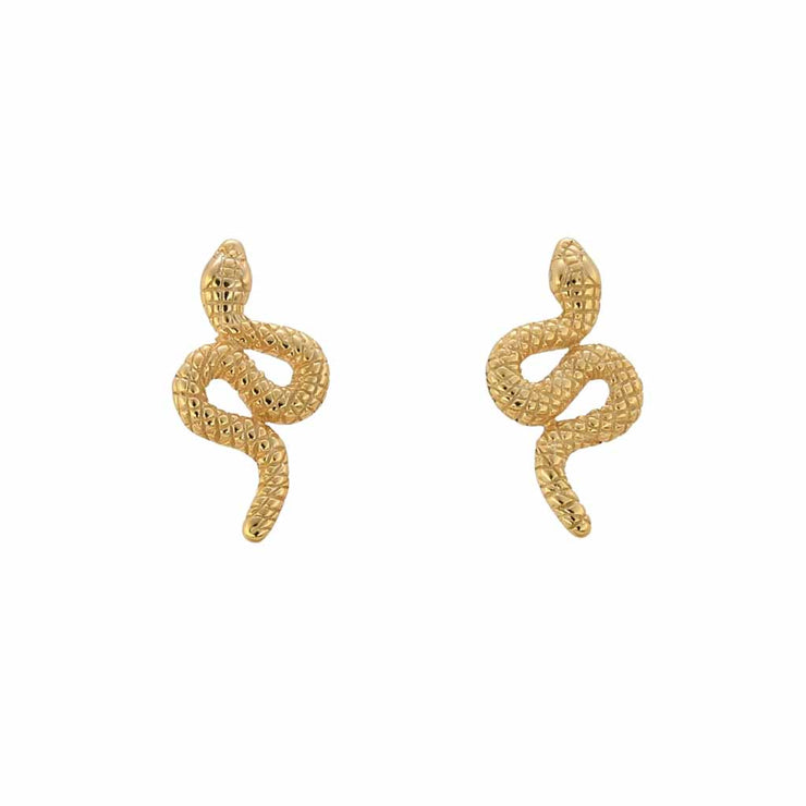 Crav Snake Gold Stud Earrings