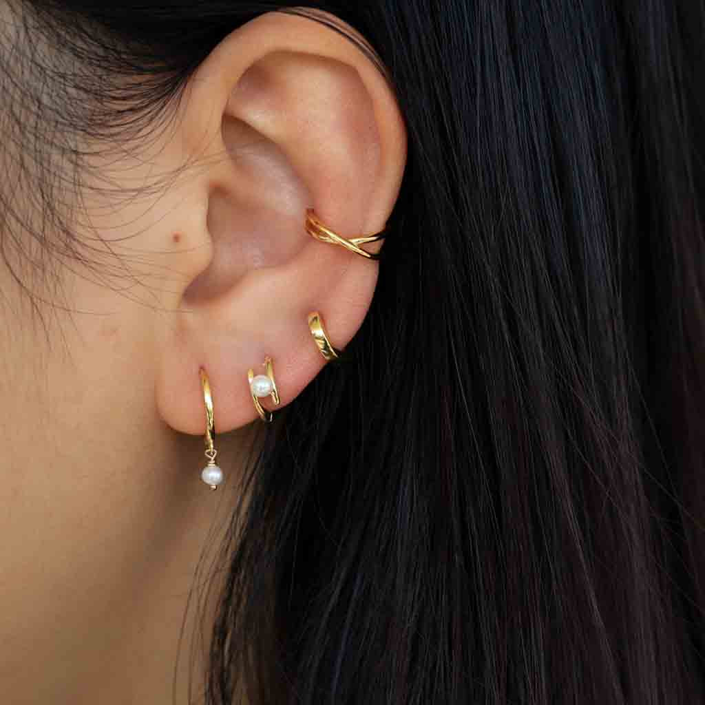Fresh Water Pearl Dangle Hoop
