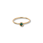 Round Emerald  Gold Filled Ring