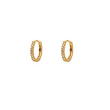 Kylie White CZ Gold Huggies