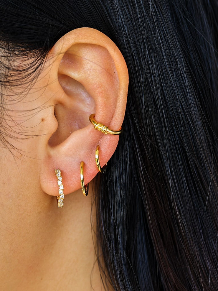 11mm Thin Plain Gold Huggies – Fora Jewellery - Main Image