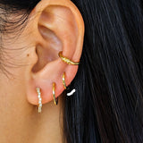 8mm Thin Plain Gold Huggies