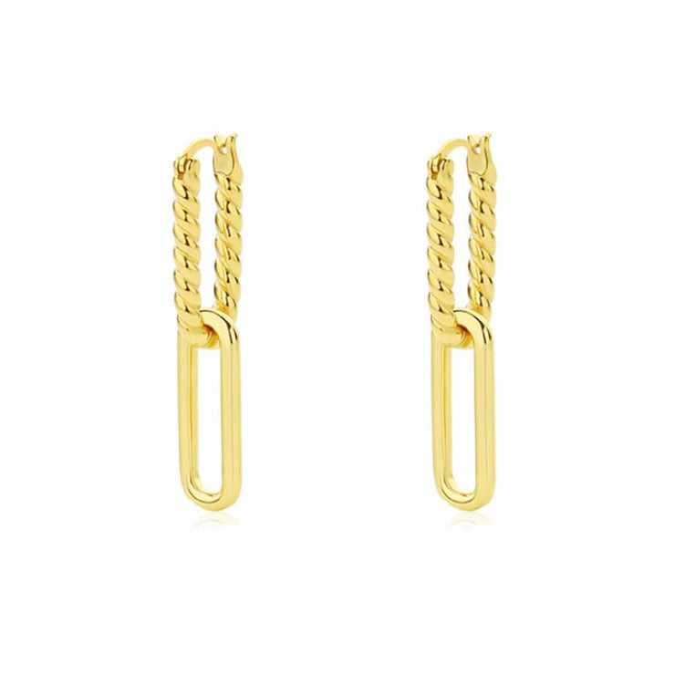 Chic Rope  Gold Dangle Hoop