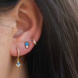 Blue Rossi Gold Stud Earrings