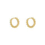 8mm Beaded Gold  Huggie