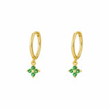Floe Emerald Gold Dangle Hoop