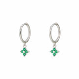 Floe Emerald Silver Dangle Hoop