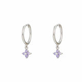 Floe Purple Silver Dangle Hoop