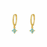 Floe Turquoise Gold Dangle Hoop