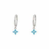 Floe Turquoise Silver Dangle Hoop