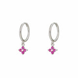 Floe Pink Silver Dangle Hoop