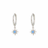 Olsta Opal Silver Dangle Hoop