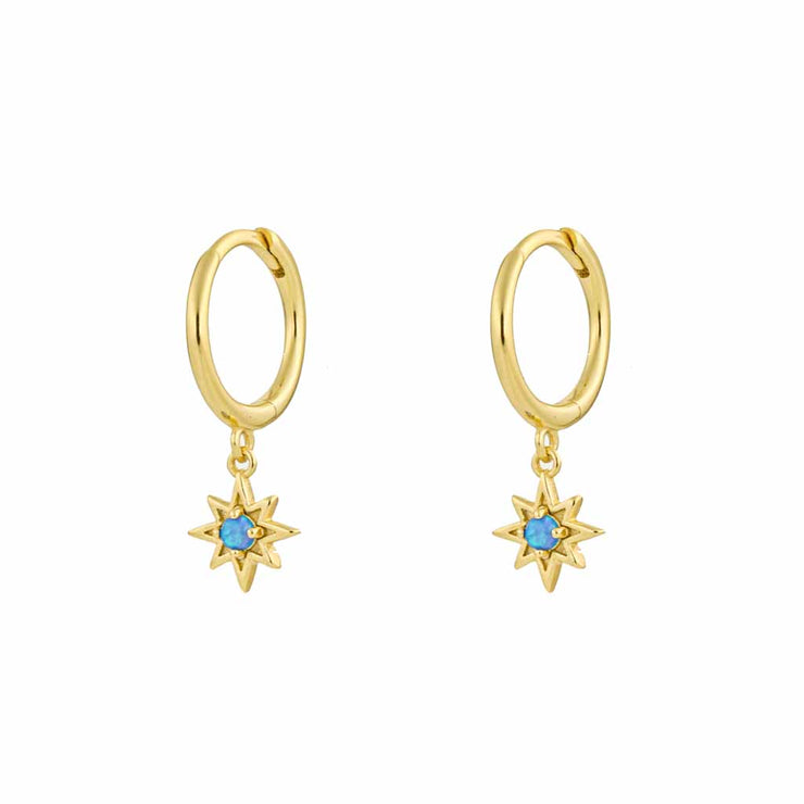 Olsta Opal Gold Dangle Hoop