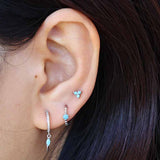 Turquoise Triple Silver Stud Earring