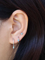 Turquoise Triple Silver Stud Earring