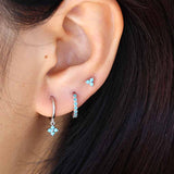 Floe Turquoise Silver Dangle Hoop