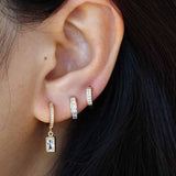 Peyton White CZ Gold Huggies
