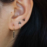 Black Triple Gold Stud Earring