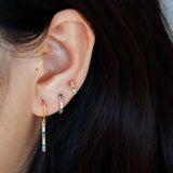 Eternity Rainbow Cz Huggie Hoops-Gold Plated Sterling Silver