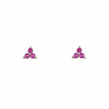 Rosy Triple Silver Stud Earring