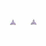 Purple Triple Silver Stud Earring