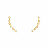 Six Shiny Stars Gold Stud Earrings