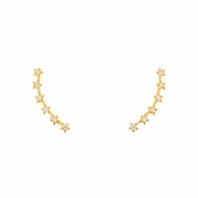 Five Shiny Stars Gold Earrings
