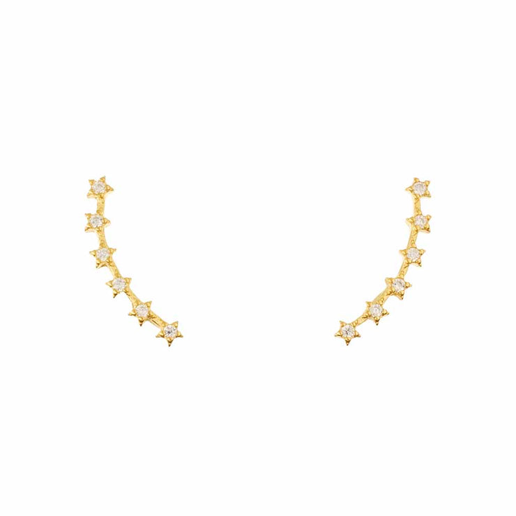 Six Shiny Stars Gold Earrings