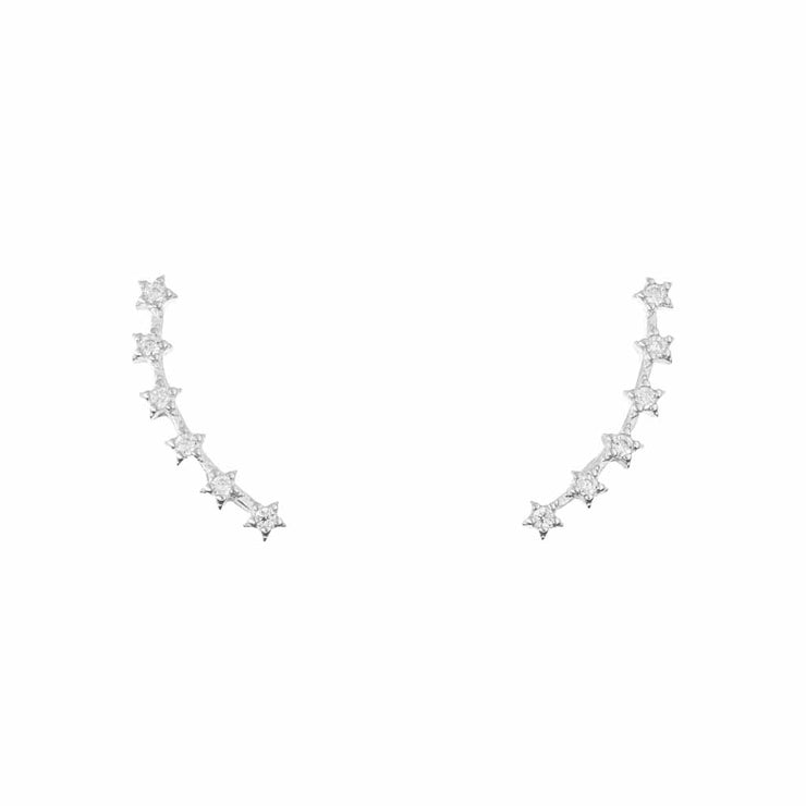 Five Shiny Star Silver Earring