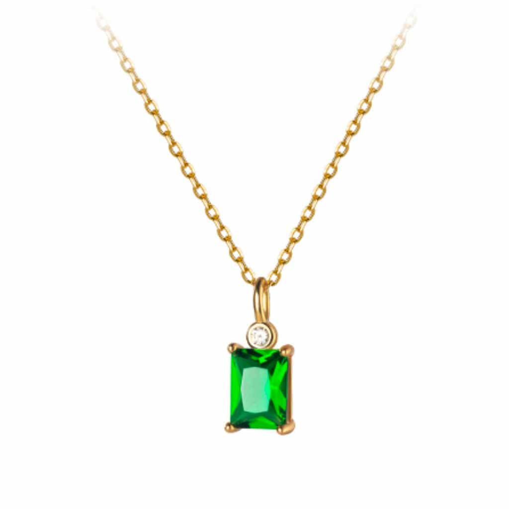 Square Emerald  Necklace