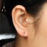 11mm Thin Plain Silver Huggies