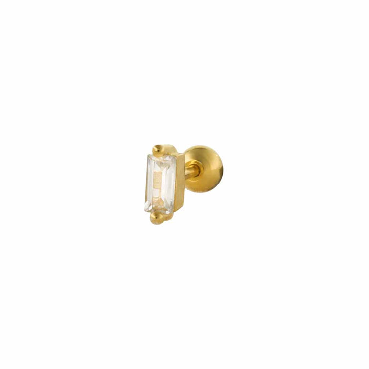Square White Barbell in Gold