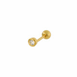 3mm Round CZ Barbell in Gold