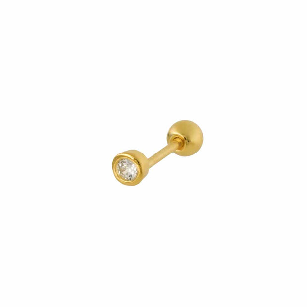 3mm Round CZ Barbell in Gold