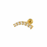 Curved CZ Barbell in Gold