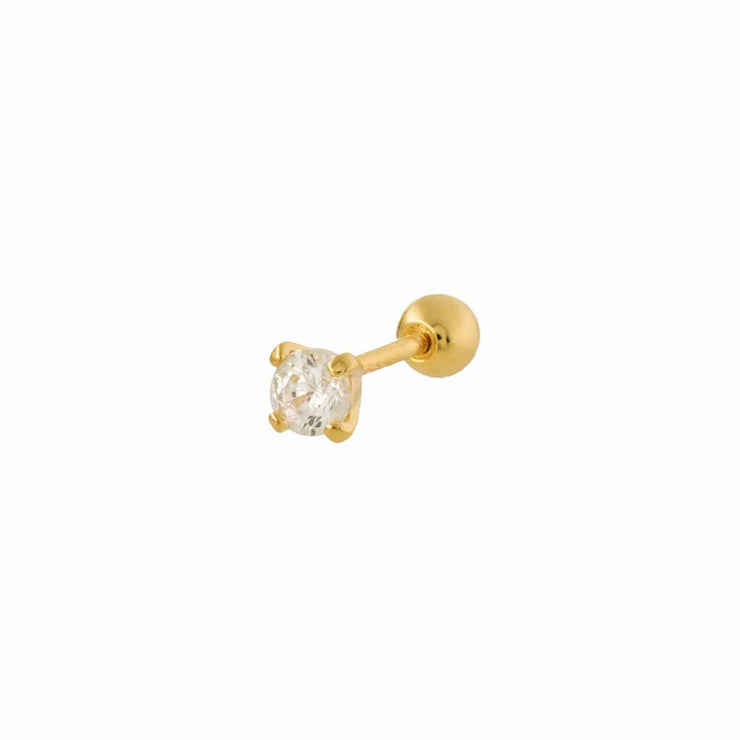 3.5mm CZ Barbell in Gold