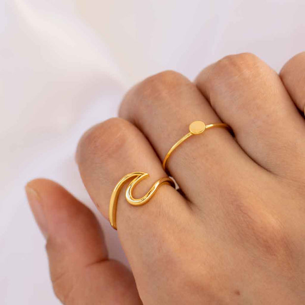 Disc Gold Ring