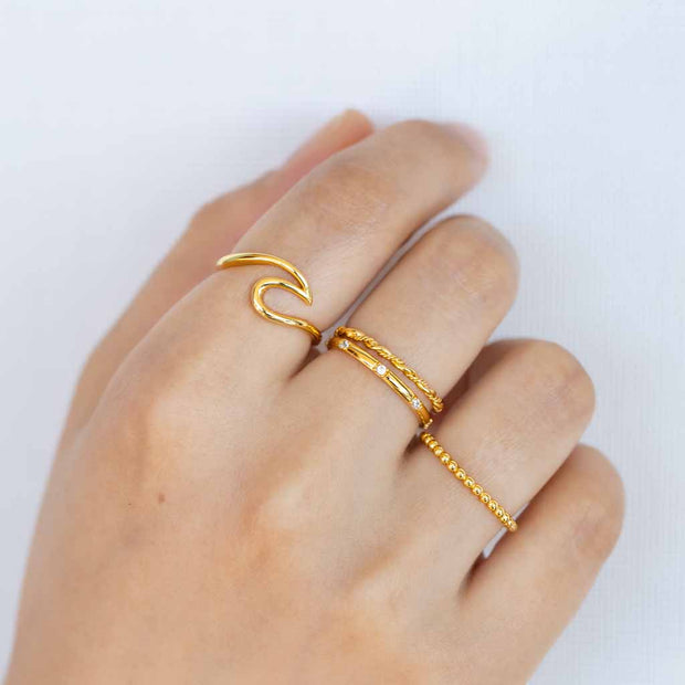 Twinkle Gold Band Ring