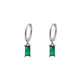 The Lov Green CZ Dangle Hoop Huggies