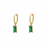 The Lov Green CZ Dangle Hoop Huggies