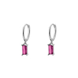 The Lov Pink CZ Dangle Hoop Huggies