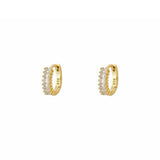 Riley White Cz Gold Huggies