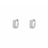 Riley White Cz Silver Huggies