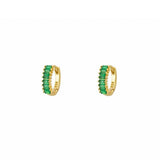 Riley  Emerald Cz Gold Huggies